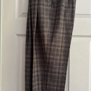 Fabiana Filippi women’s Gray and brown Plaid Pants, with Monili Sz.It. 42 US6